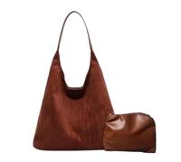 Generisch Bolsos de hombro para mujer bolso de compras negro bolsa perezosa. Bolso de antebrazo de personalidad de moda retro simple bolso de hombro para mujer bolsos arte del siglo 20, café, A