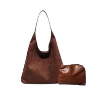 Generisch Bolsos de hombro para mujer bolso de compras negro bolsa perezosa. Bolso de antebrazo de personalidad de moda retro simple bolso de hombro para mujer bolsos arte del siglo 20, marrón, A
