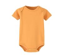Generisch Bonito body para niña de manga corta suave en mono de bebé ideal para excursiones de ocio, fiestas en la playa, día a la escuela, naranja, 12-18 meses