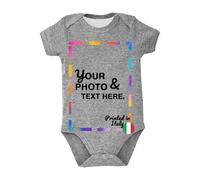 Generisch Bonito pelele con foto de bebé para recién nacidos, niños, niñas, primer año de vida, cómodo body de manga larga con botones para uso diario, gris, 3-6 meses