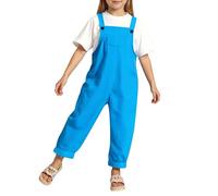Generisch Bonitos pantalones cortos para niña, monocolor, para uso diario, para excursiones escolares, fiestas, 3 - 14 años, azul claro, 9-10 años