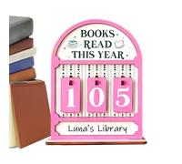 Generisch Books Read This Year Sign - Wooden Tischop Decoration, Library Shelf Nook Header, Bibliófile Book Tracker Decor, Solid Wood Study Room Accent | for Home Office & Reading Corner