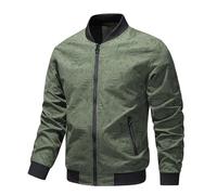Generisch Border primavera y chaqueta para hombres bolsa de cremallera juvenil simple, Verde oscuro., 5XL