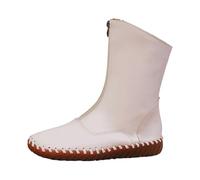 Generisch Botas Botas cómodas de ante elegantes Botas de invierno, tacón botas occidentales, botas de mujer Botas de invierno para mujer, punta redonda, botas altas de un solo color largo, botines