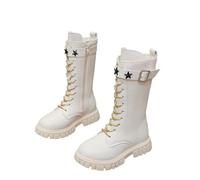 Generisch Botas Botas de goma para niña 30 cómodas botas de nieve suela suave Botas de invierno Botas blancas y negras para niños Botas de princesa Botas de moda Botas de tobillo para niños, blanco1