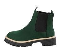 Generisch Botas cálidas para mujer, botines redondos, botas cortas de ante en el tobillo, tacón de bloque, botas de invierno, suelas antideslizantes, botas de invierno, botas de trabajo, botas de