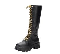 Generisch Botas con cordones para mujer, botas de combate, botas de combate sobre la rodilla, botas de plataforma, botas con cordones, botas de combate, botas militares, botas de senderismo, botas de