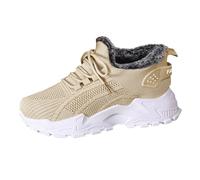 Generisch Botas con cordones para mujer con plataforma negra, botas de algodón cálidas negras ligeras para mujer, botas de nieve cálidas de forro polar, antideslizantes, zapatos de algodón grandes