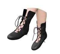 Generisch Botas con correa para escenarios, actuaciones de danza, botines medianos con tacón bajo, versátiles, combinables con vaqueros, pantalones cargo, faldas, vestidos adecuados para el día a día