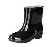 Generisch Botas cortas de goma de media altura para mujer, de goma, antideslizantes, ligeras, monocolor, impermeables, antideslizantes, suela antideslizante, Negro , 38 EU