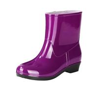 Generisch Botas cortas de goma de media altura para mujer, de goma, antideslizantes, ligeras, monocolor, impermeables, antideslizantes, suela antideslizante, morado, 38 EU