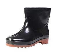 Generisch Botas cortas para hombre, botas de agua de verano, medias altas, impermeables, antideslizantes, monocolor, suela gruesa, cómodas, modernas, botas de lluvia para exteriores, barro de jardín