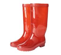 Generisch Botas de agua para mujer, botas de lluvia altas, botas de lluvia Wellington, botas de lluvia, botas de trabajo, botas de goma, botas de trabajo, botas de trabajo, botas de pesca, rojo, 46