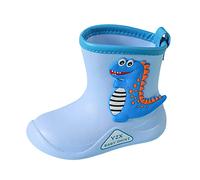 Generisch Botas de agua para niños, 28 botas de lluvia lindas con estampado de dinosaurios en 3D, botas de goma, suela suave, botas de lluvia gruesas, elegantes botas de agua ligeras, zapatos para
