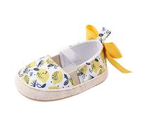 Generisch Botas de bebé recién nacidas zapatos de niña primeros zapatos caminantes botines zapatos planos mujer, amarillo, 22 EU