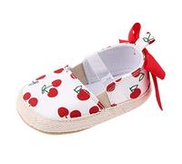 Generisch Botas de bebé recién nacidas zapatos de niña primeros zapatos caminantes botines zapatos planos mujer, rojo, 20.5 EU