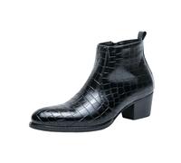 Generisch Botas de cuero para hombre con tacón, zapatos casuales para hombre, elegantes, botas de saltar, botas de media altura, bota de senderismo estilo vintage, botas clásicas cómodas para hombre