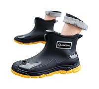 Generisch Botas de deporte para hombre, botas de lluvia para hombres y mujeres, color sólido, plataforma antideslizante, zapatos de lluvia para el trabajo al aire libre, botas de goma deslizantes