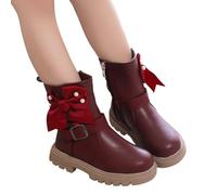 Generisch Botas de equitación para niños, cómodas, medias altas, botas de invierno para niñas, botas de piel, para el tiempo libre, para el tiempo libre, tirolesa, de un solo color, para el tiempo