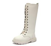 Generisch Botas de equitación para niños, cómodas, medias altas, botas de invierno para niñas, botas de piel, para el tiempo libre, para el tiempo libre, tirolesa, de un solo color, para el tiempo