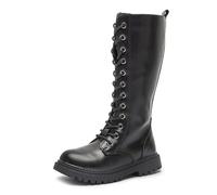 Generisch Botas de equitación para niños, cómodas, medias altas, botas de invierno para niñas, botas de piel, para el tiempo libre, para el tiempo libre, tirolesa, de un solo color, para el tiempo