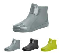 Generisch Botas de goma cortas para hombre, botines impermeables para hombre, botas de pesca, transpirables, ligeras, informales, viajes, zapatos de goma, básicos para exteriores, gris, 44 EU