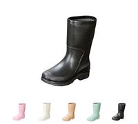 Generisch Botas de goma de media altura para mujer, botas de goma para mujer, 36-41, resistentes al agua, monocolor, antideslizantes, para el tiempo libre, para el día de la lluvia, cómodas, botas