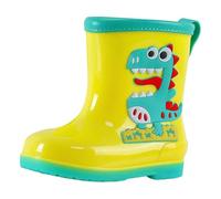 Generisch Botas de goma dinosaurios 28 zapatos de lluvia dibujos animados dinosaurios patrón botas de lluvia lindas zapatos de lluvia unisex niños Wellies media altura impermeable botas planas