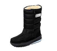 Generisch Botas de goma para hombre, botas de media altura para hombre, forradas, con forro polar, botas de invierno, botas altas de senderismo, antideslizantes, cálidas y cálidas, Negro , 44 EU