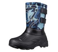 Generisch Botas de goma para hombre, botas de nieve forradas, botas de invierno de piel sintética, impermeables, suela gruesa, botas de exterior, para camping e invierno al aire libre, azul, 43 EU