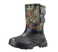 Generisch Botas de goma para hombre, botas de nieve forradas, botas de invierno de piel sintética, impermeables, suela gruesa, botas de exterior, para camping e invierno al aire libre, verde, 45 EU