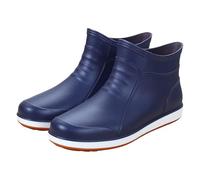 Generisch Botas de goma para hombre de media altura, zapatos de lluvia cortos, botas de lluvia, botas cortas, botas de agua, botas de jardín, botas de verano, zapatos de techado, azul, 45 EU
