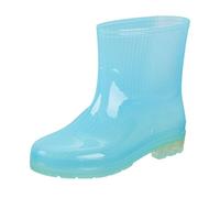 Generisch Botas de goma para mujer, medias altas, botas de goma antideslizantes para verano, impermeables, tobillos, botas cortas, ligeras, monocromáticas, transparentes, zapatos de lluvia de jardín