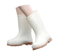 Generisch Botas de goma para mujer, medias altas, impermeables, ligeras, botas de lluvia, botas de desgaste con plataforma, zapatos de jardín, botas de lluvia al aire libre, resistentes a la abrasión