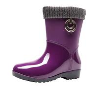 Generisch Botas de goma para mujer, medias altas, ligeras, de goma, 37-41, para camping, jardín, viajes, pesca, unisex, monocolor, botas de lluvia ligeras, morado, 39 EU
