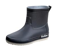 Generisch Botas de goma para mujer y hombre, botas de lluvia, impermeables, antideslizantes, versión coreana, monocolor, moda, tubo corto, zapatos de agua, Negro , 36 EU