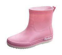 Generisch Botas de goma para mujer y hombre, botas de lluvia, impermeables, antideslizantes, versión coreana, monocolor, moda, tubo corto, zapatos de agua, Rosa., 38 EU