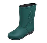 Generisch Botas de goma para mujer, zapatos de establo, impermeables, botas de lluvia, botas de trabajo ligeras, botas de lluvia, botas de pesca, 01 Green, 37 EU