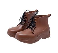 Generisch Botas de goma simples de un solo color,Botas de lluvia de media altura para mujer,Botas de trabajo antideslizantes impermeables con suela gruesa,Zapatos de jardín al aire libre,Adecuado día