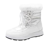 Generisch Botas de invierno cálidas para mujer, botas de invierno gruesas para el calor, botas de nieve, antideslizantes, impermeables, con cordones, botas de goma para el tiempo libre, suaves y