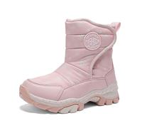 Generisch Botas de invierno de moda para niñas con forro de lana suela antideslizante ideal para los días fríos de nieve y actividades al aire libre, Rosa., 33.5 EU