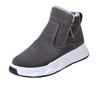 Generisch Botas de invierno forradas para hombre, botas de invierno, antideslizantes, suela gruesa, botas descalzas, botas de invierno, cálidas, botas de senderismo, con cremallera, botas de forro