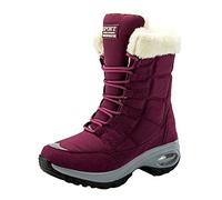 Generisch Botas de invierno impermeables para hombre, transpirables, cálidas, con suela de goma antideslizante, para actividades al aire libre, estación fría, rojo, 42 EU