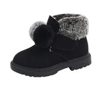 Generisch Botas de invierno otoñales para niñas con suela de perfil robusta, cremallera lateral para un agarre óptimo, calor agradable en la estación fría, Negro , 30 EU