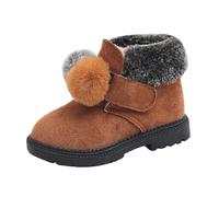 Generisch Botas de invierno otoñales para niñas con suela de perfil robusta, cremallera lateral para un agarre óptimo, calor agradable en la estación fría, marrón, 30 EU