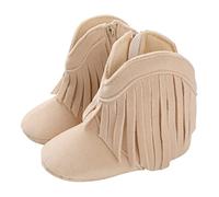 Generisch Botas de invierno para bebé y niña, botines planos antideslizantes cómodos de color sólido con cremallera lateral borla zapatos de agua para bebé, a, 22 EU