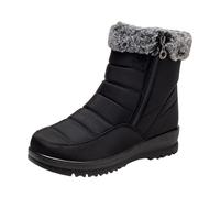 Generisch Botas de invierno para hombre, forradas cálidas, impermeables, cálidas, antideslizantes, para el tobillo, planas, para la nieve, deportes al aire libre, zapatos de algodón, zapatos de felpa