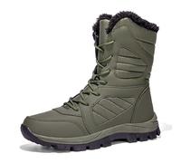 Generisch Botas de invierno para mujer, botas de invierno: gruesas, largas, forradas con forro polar, botas cálidas, altas y de gran tamaño, Verde militar., 37 EU