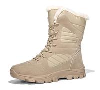 Generisch Botas de invierno para mujer, botas de invierno: gruesas, largas, forradas con forro polar, botas cálidas, altas y de gran tamaño, caqui, 41 EU