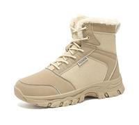 Generisch Botas de invierno para mujer con forro polar cálido como zapatos térmicos de altura media para actividades al aire libre, senderismo en estaciones frías, marrón, 39 EU